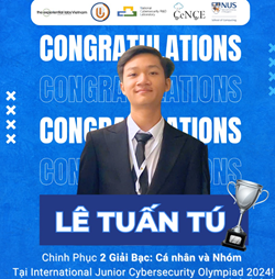 Lê Tuấn Tú lớp 12A4 đạt giải Bạc tại International Junior Cybersecurity Olympiad 2024
